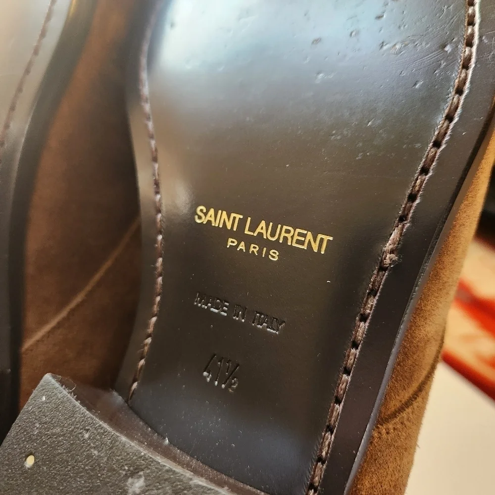 SAINT LAURENT WYATT 30 OTTERPROOF SUEDE BUCKLE BOOT size 41.5 BNWOB